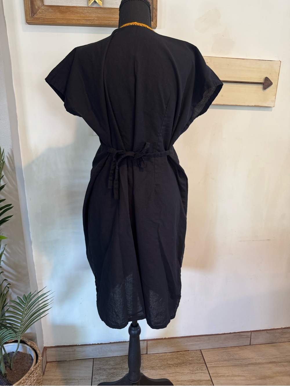 Black Embroidered Mexican-Style Midi Dress - Picture 5 of 5
